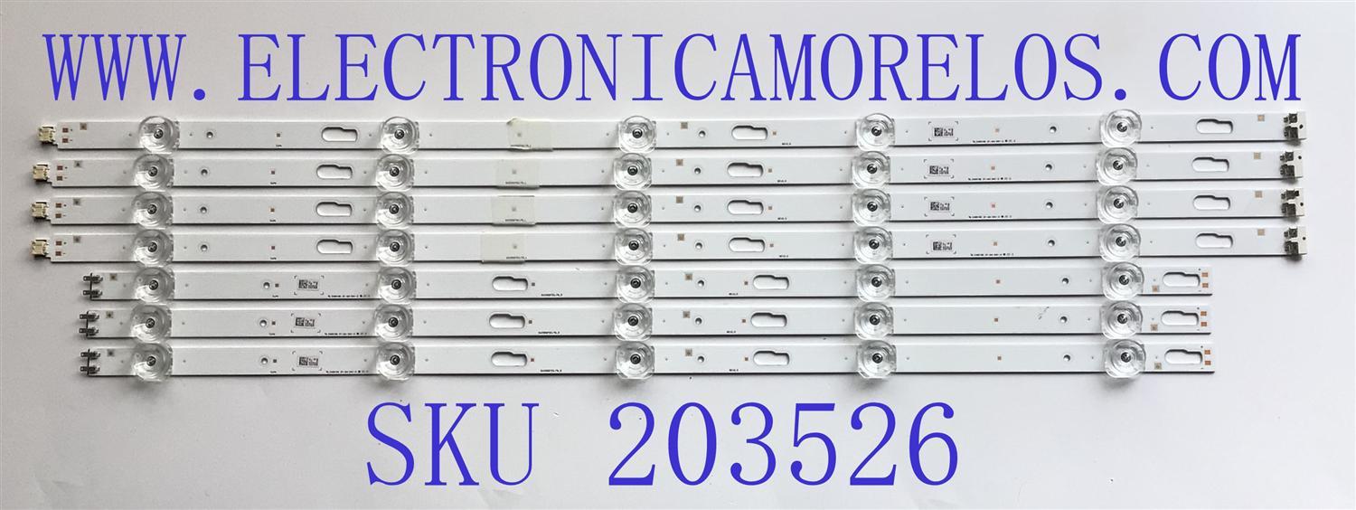 KIT DE LED'S PARA TV SAMSUNG ((INCOMPLETO SOLO 7 PIEZAS)) / BN96-50316A / BN96-50315A / SVC550F53/78_R / SVC550F53/78_L / SVC550F53 / PANEL CY-BT055HGXV1H / MODELOS UN55TU700D / UN55TU7000 / UN55TU8000 / NOTA IMPORTANTE:KIT CONSTA DE 8 PIEZAS EN TOTAL